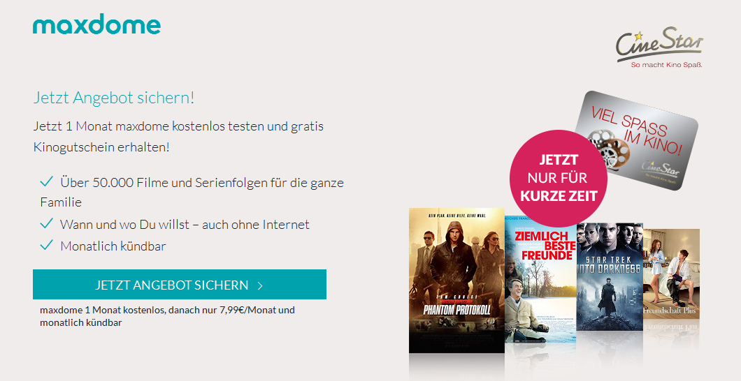 rabatt coupon maxdome