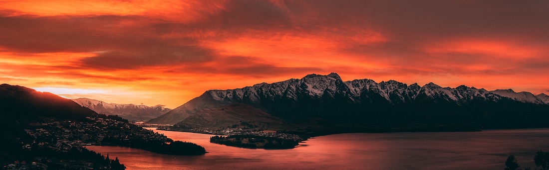 Sonnenuntergang in Neuseeland