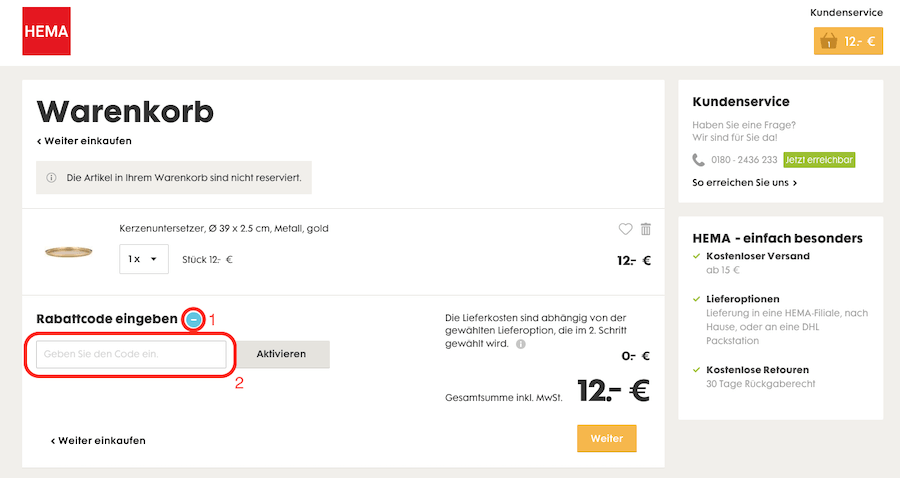 Bei Rabattcoupon bekommt ihr tolle Deals und Gutscheine von Hema