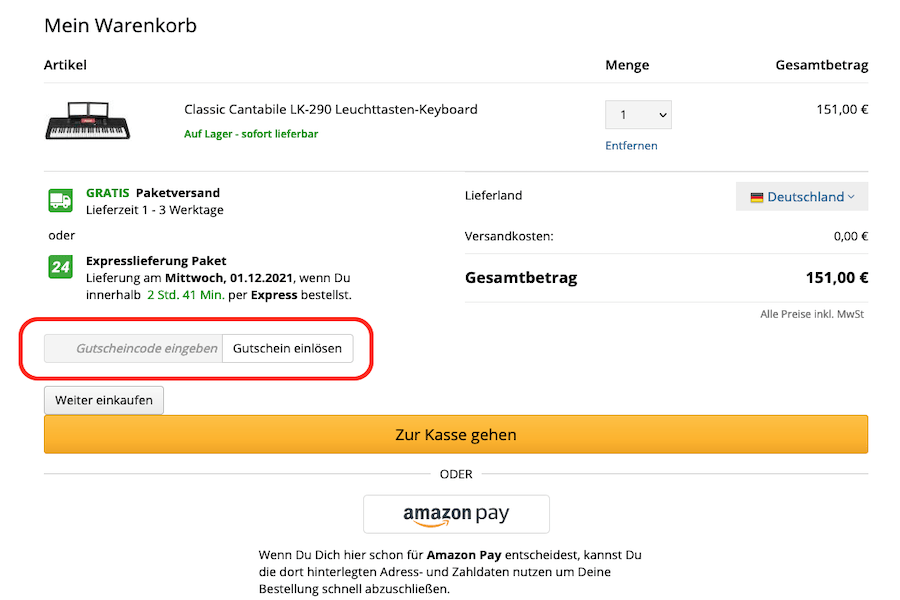 Rabattcodes könnt ihr ganz einfach hier eingeben.