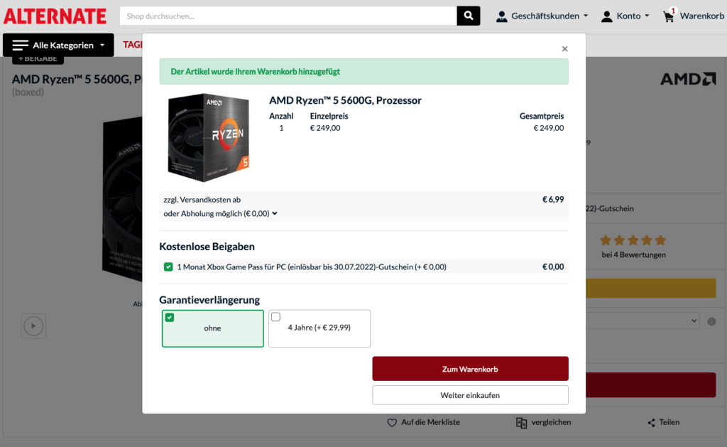 Bei ALternate könnt ihr alles zum Thema PC-Hardware kaufen.