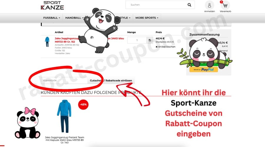 Sport-Kanze Gutschein