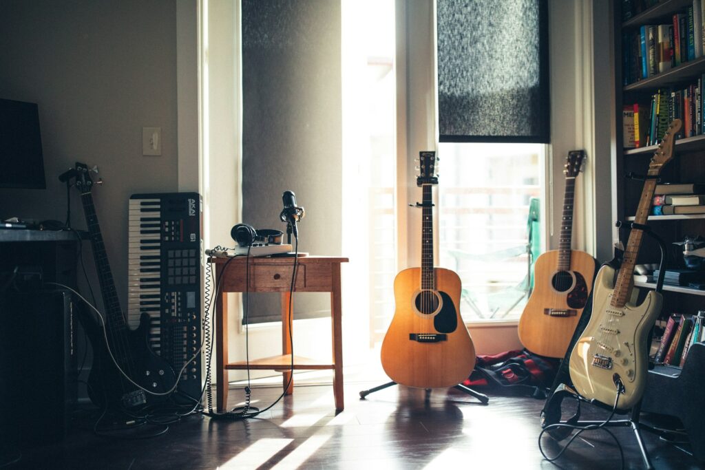 verschiedene Musikinstrumente