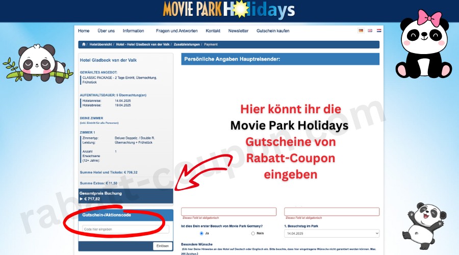 Movie Park Holidays Gutschein