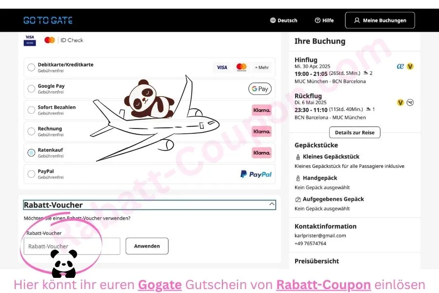 Warenkorb von Gotogate auf dem du unten mit Gutscheinen von Rabatt-Coupon günstiger einkaufen kannst