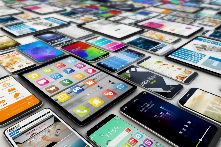 Lebara startet mit eSIM – Ich hab's ausprobiert und war überrascht, wie einfach das ist 2 Vielfältige moderne Smartphones mit unterschiedlichen Benutzeroberflächen und Apps, symbolisieren die breite Gerätekompatibilität der Lebara eSIM.